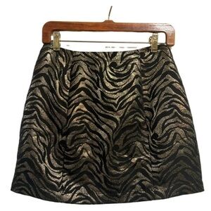 Minkpink New Black With Gold Sparkly Swirls Mini Skirt